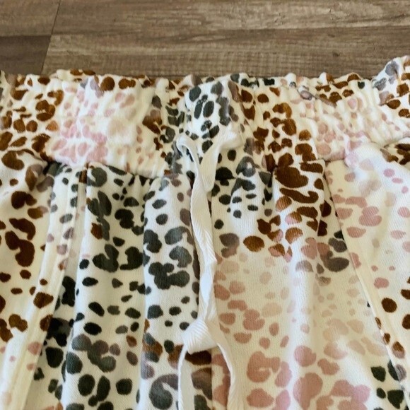 Zac & Rachel knit pants multicolor dots wide leg relax pants size M - Picture 7 of 8